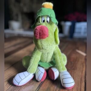 LOONEY TUNES • K-9 Marvin the Martian Dog green cartoon 1997 vintage plush toy